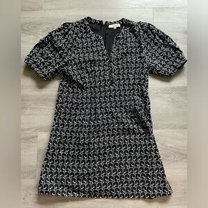 Loft Puff Sleeve Eyelet Dress Size 14